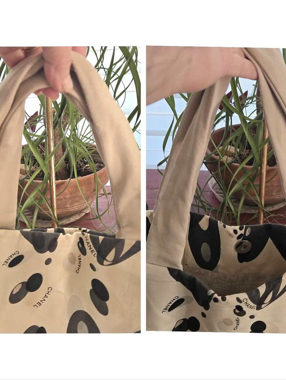Authentic Chanel Canvas and Leather Tote Bag - Picture 11 of 12
